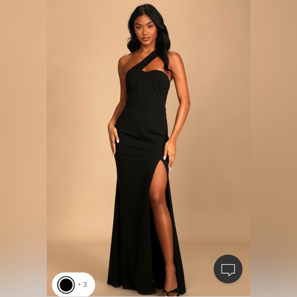 Lulu’s Your Majesty Black Asymmetrical Dress